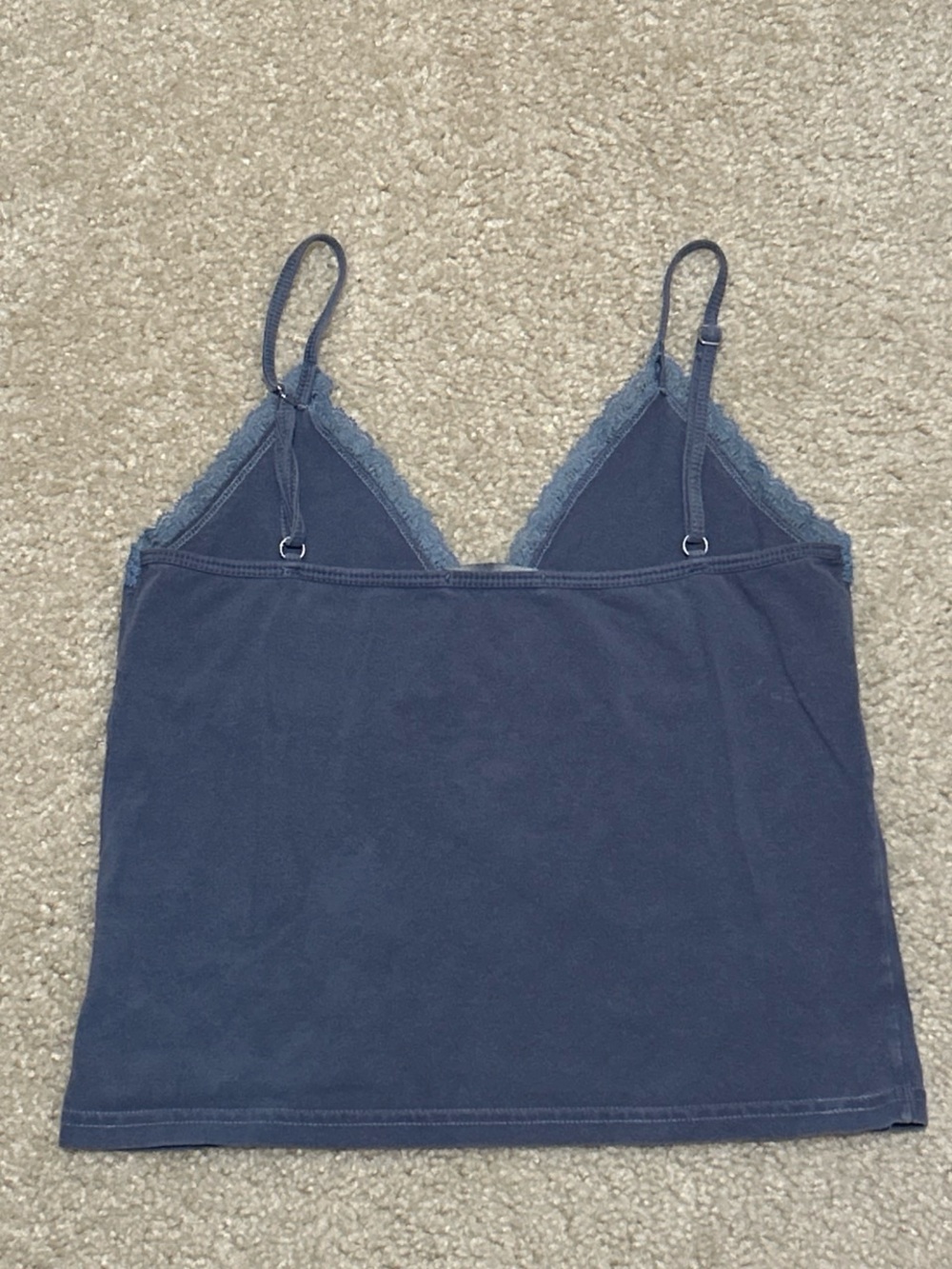 Brandy Melville Dusty Blue Lace-Trim Cami - Picture 2 of 3